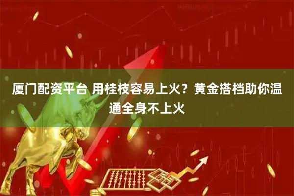 厦门配资平台 用桂枝容易上火？黄金搭档助你温通全身不上火